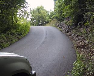 A dangerous S-curve and dropoff on windy Stoll Road